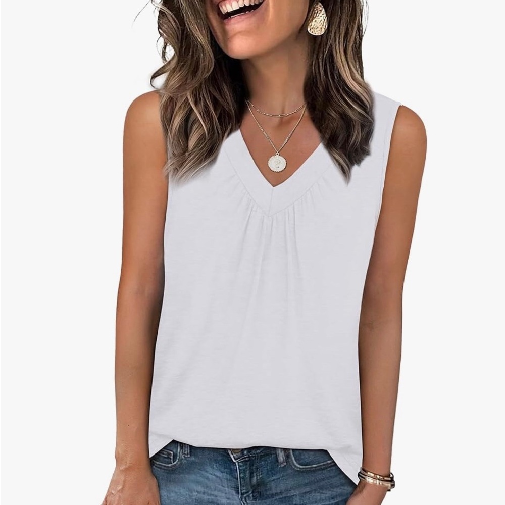 Elegant White Sleeveless Top